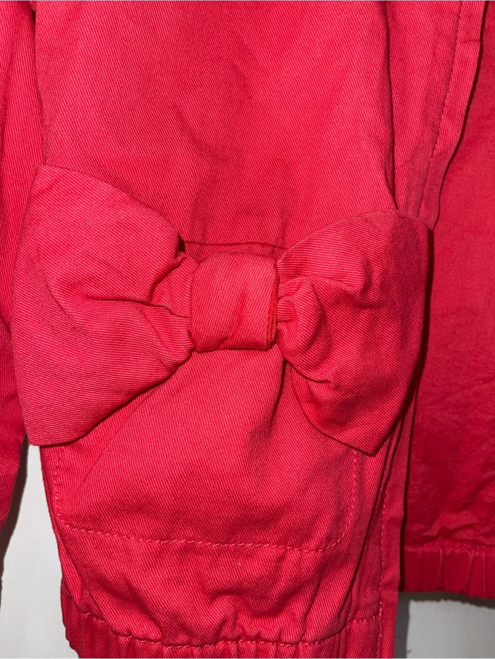 Gymboree Girls' Red Bomber Jacket with Bow Pockets